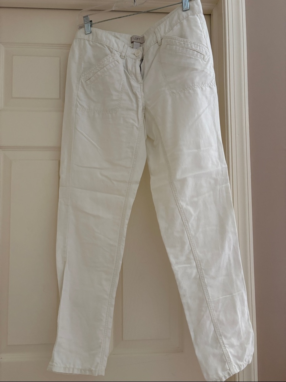 LOFT White Boyfriend Jeans - Straight Fit